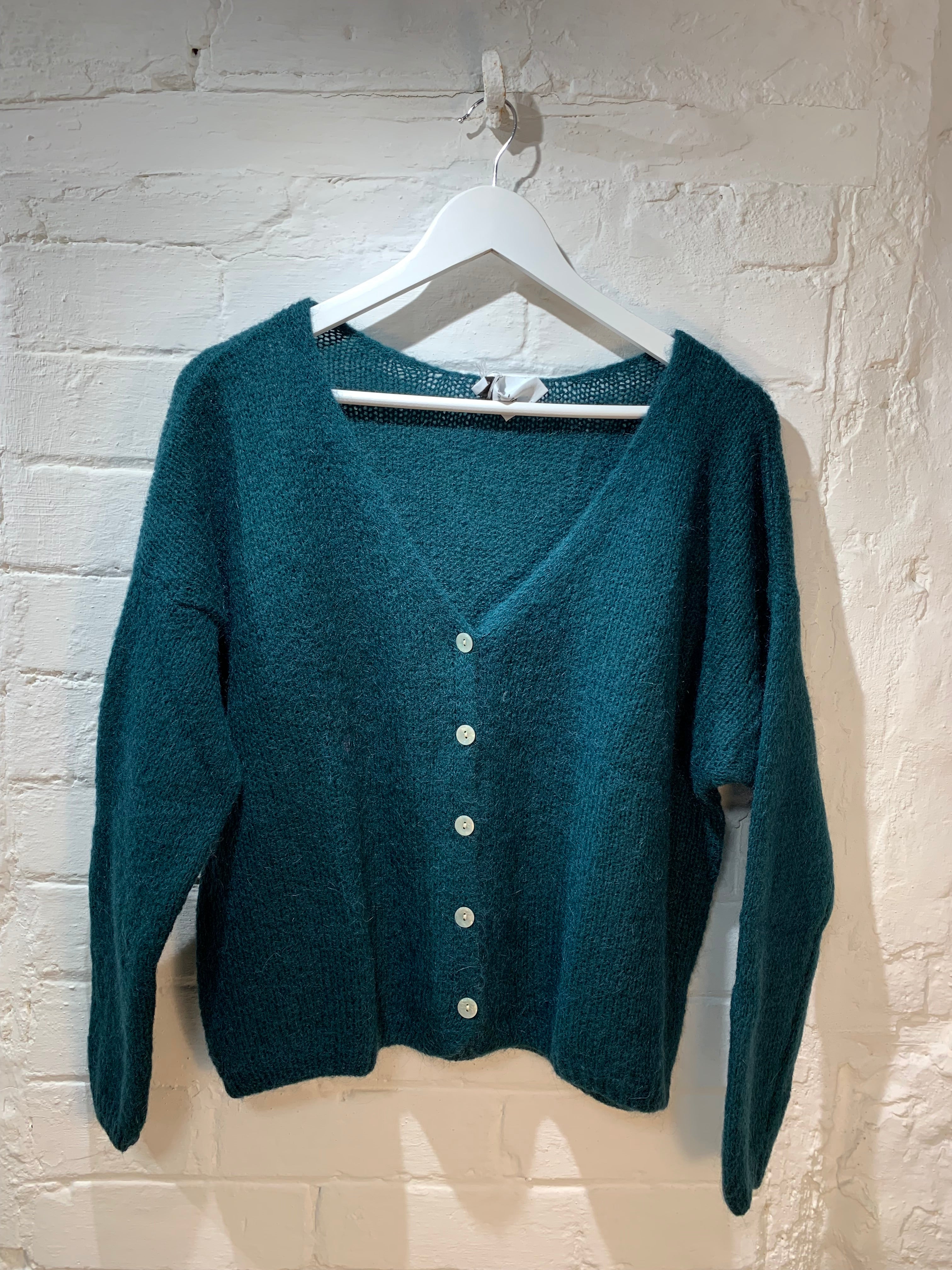 GRADATION MOHAIR CARDIGAN・BLUE GREEN stein GRADATION MOHAIR CARDIGAN・BLUE GREEN - tity