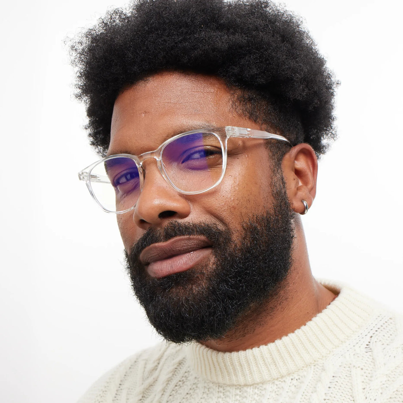 Dalston Blue Light Glasses Glossy Crystal