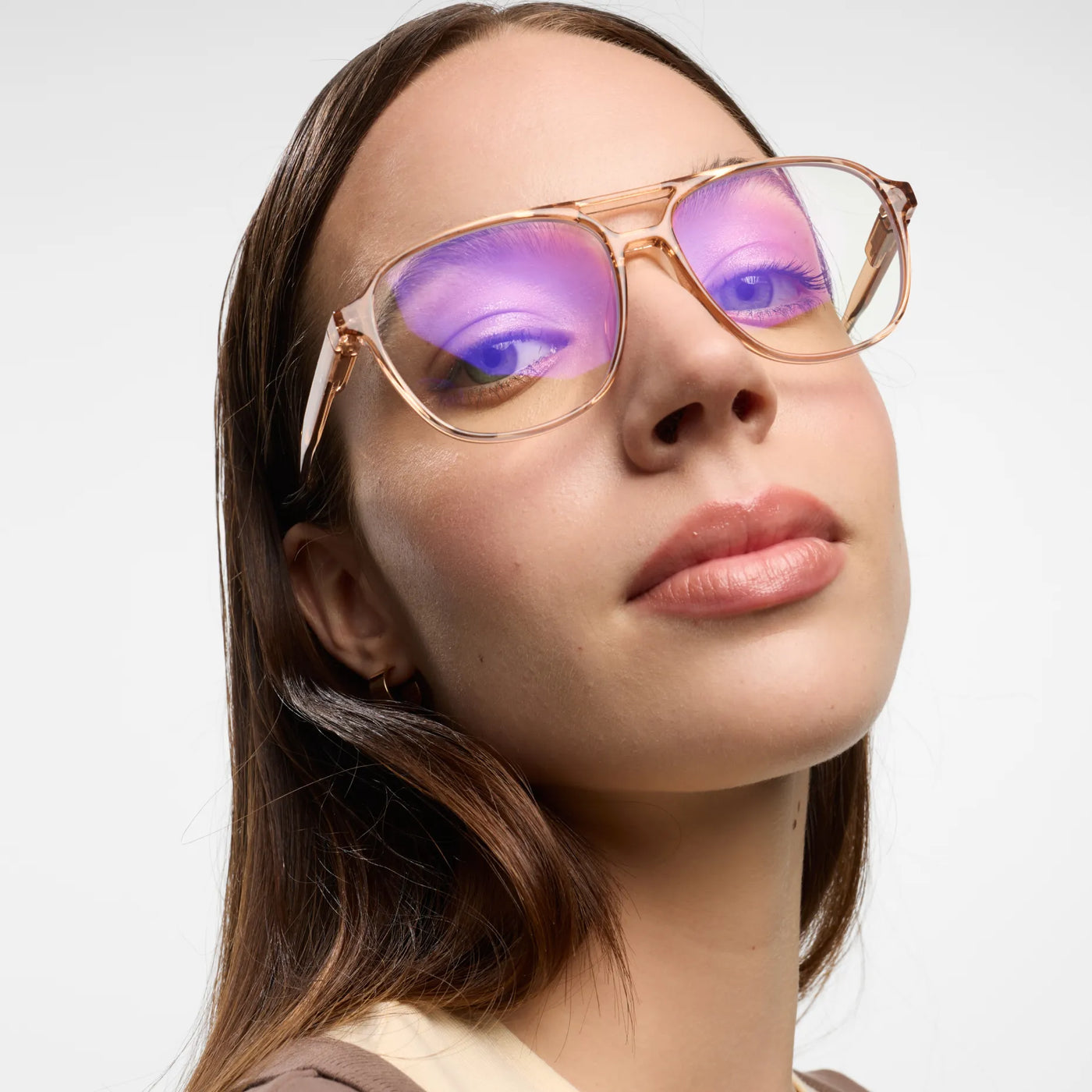 Brad Blue Light Glasses Glossy Rose