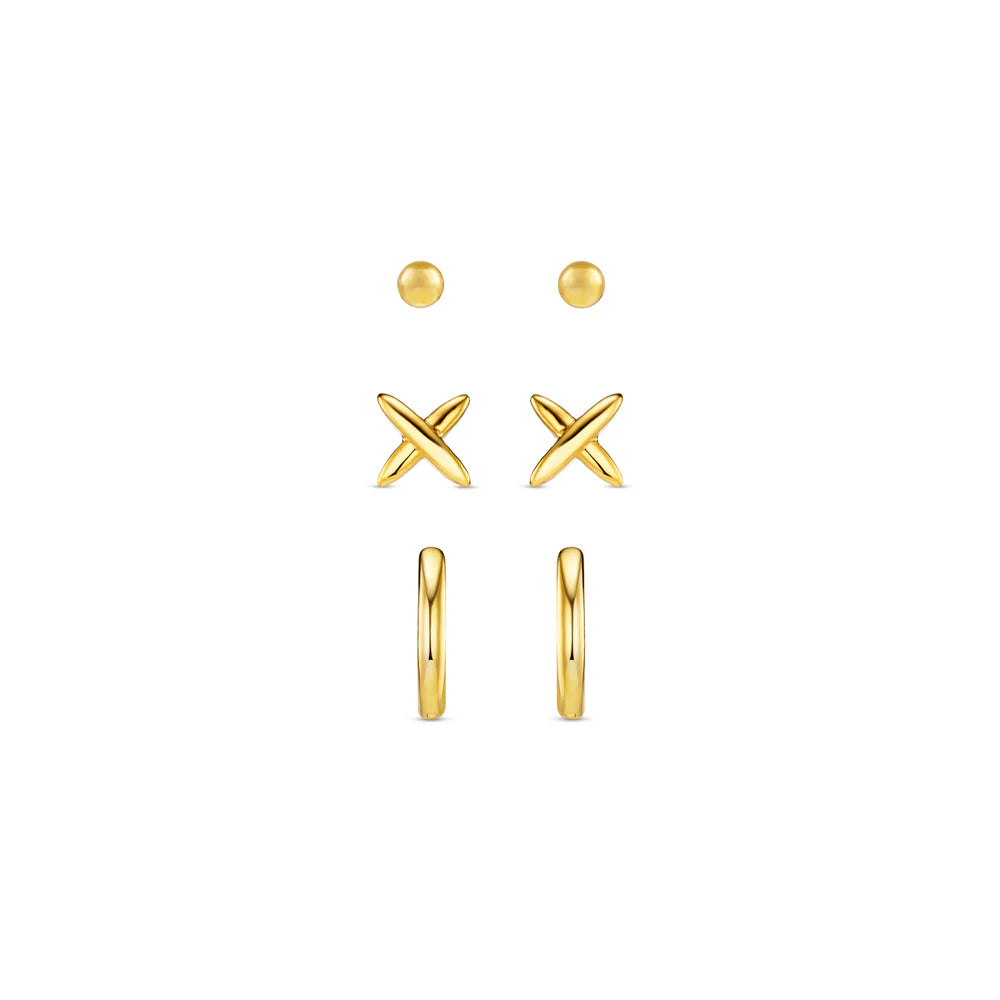 Polished Cross & Micro Hoop 6 Pack Ear Party