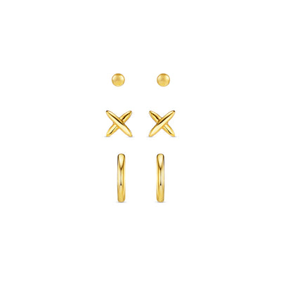 Polished Cross & Micro Hoop 6 Pack Ear Party