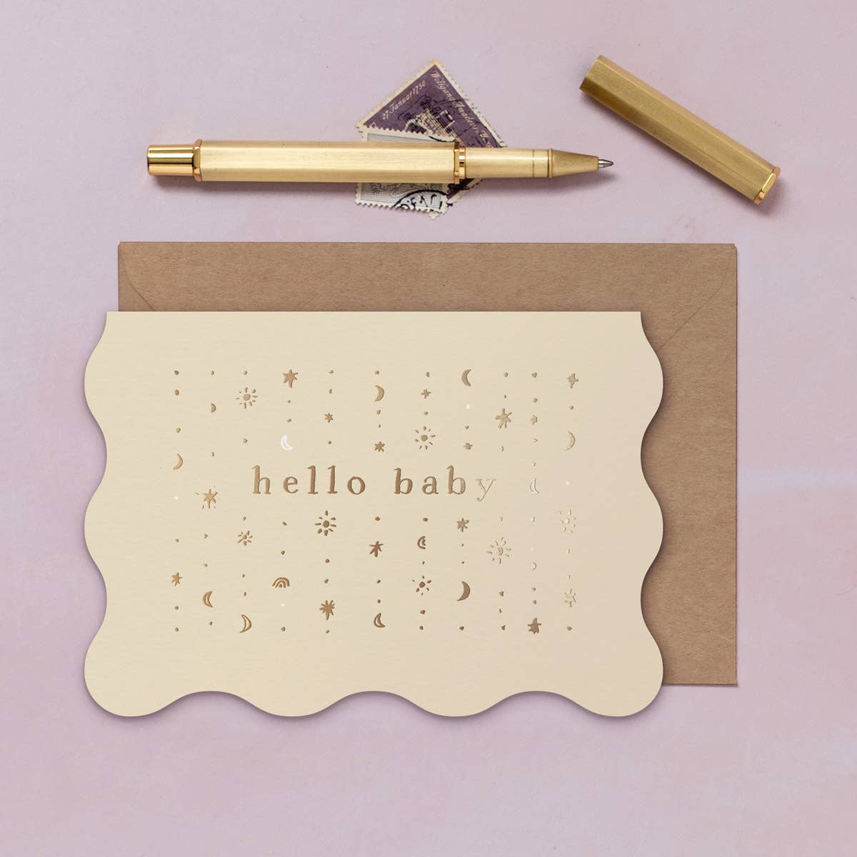 Stars Hello Baby Card | New Baby Card | Gender Neutral Card