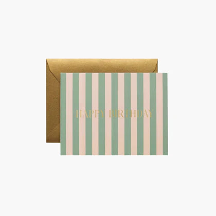 Cabana Stripe Birthday Card