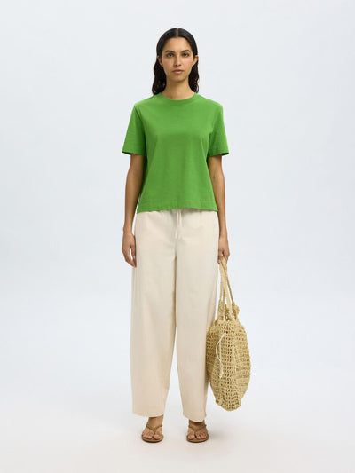 SlfEssential SS Boxy Tee Spindle Tree Green