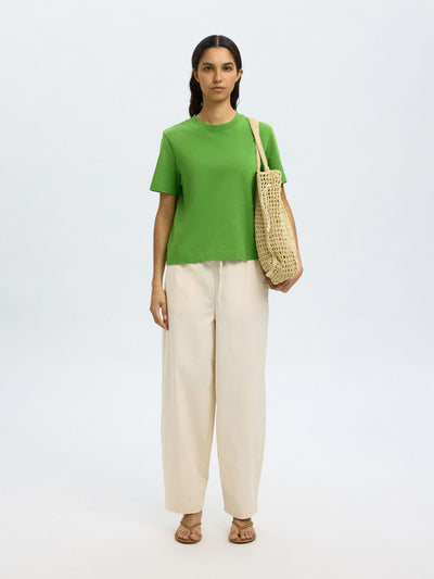 SlfEssential SS Boxy Tee Spindle Tree Green