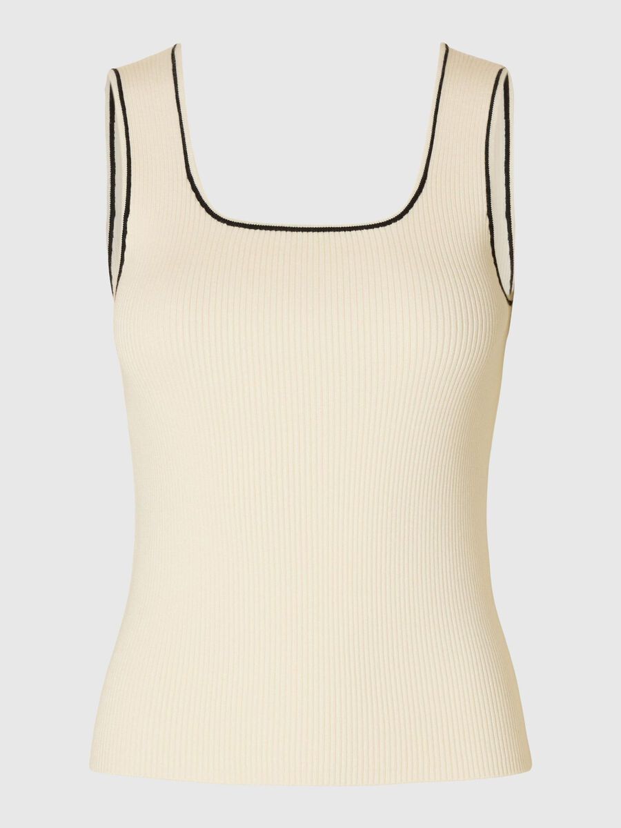 SlfKamma Knit Top Snow White/Black