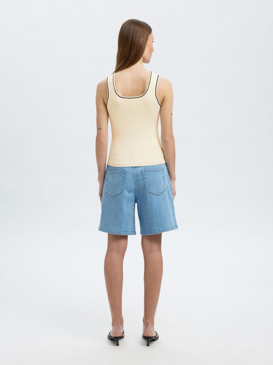 SlfKamma Knit Top Snow White/Black