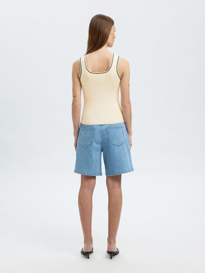 SlfKamma Knit Top Snow White/Black