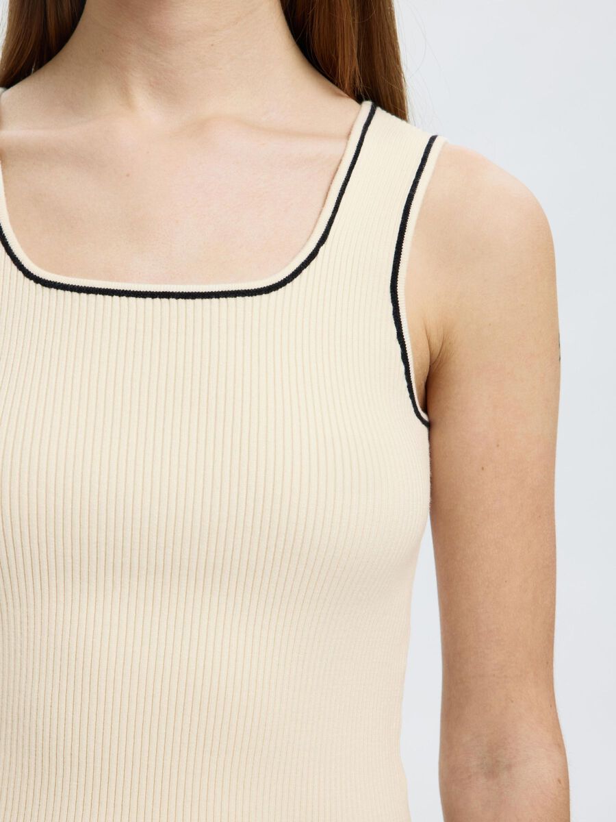 SlfKamma Knit Top Snow White/Black