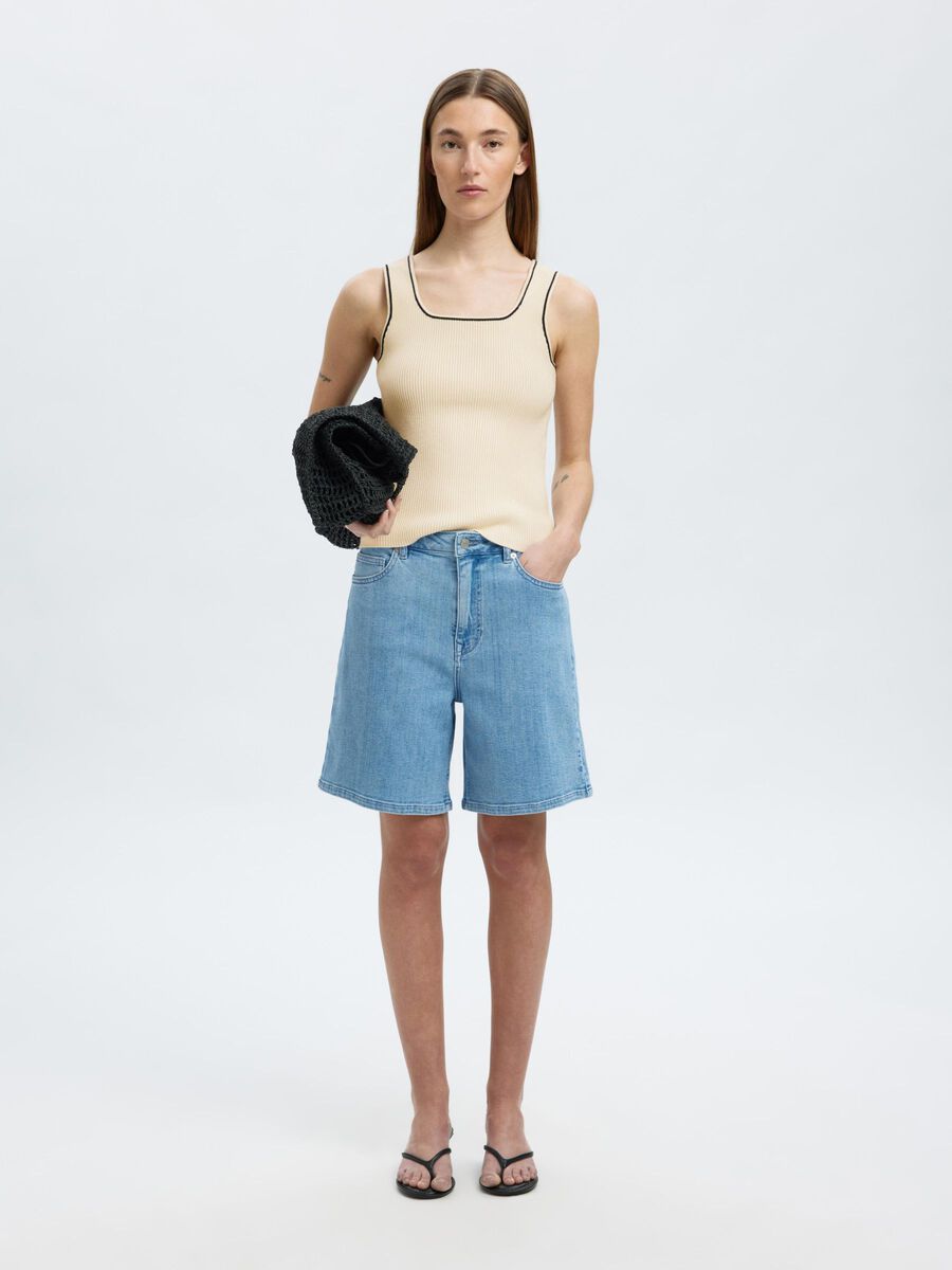 SlfKamma Knit Top Snow White/Black