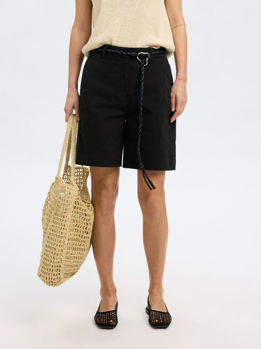 SlfVienna HW Wide Shorts Black