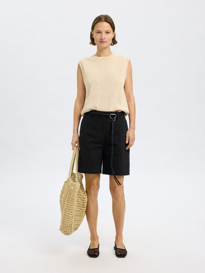 SlfVienna HW Wide Shorts Black