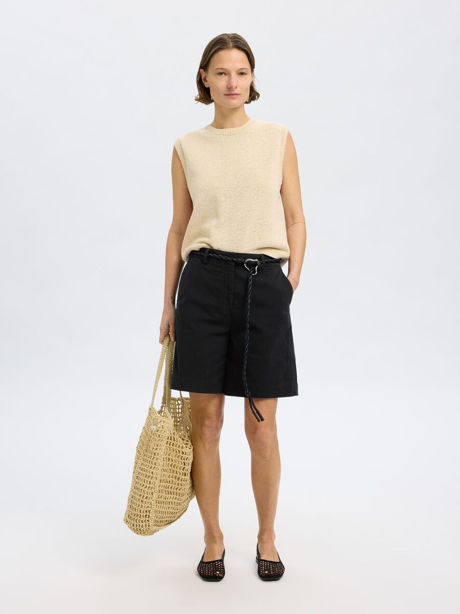 SlfVienna HW Wide Shorts Black