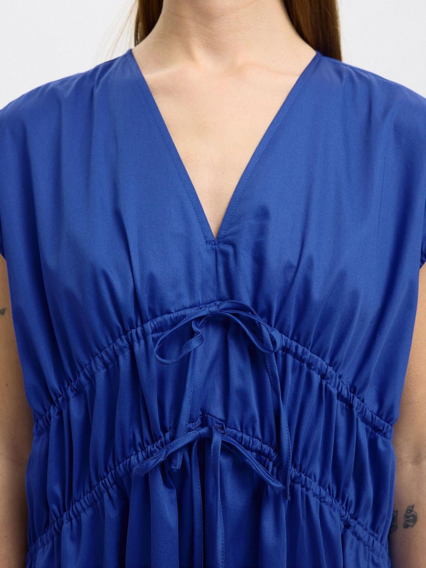 SlfAlly Midi Tie Dress dazzling Blue