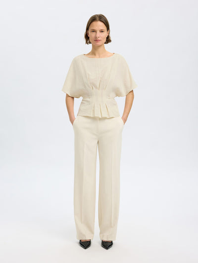 SlfMatilda Pleated Top Birch