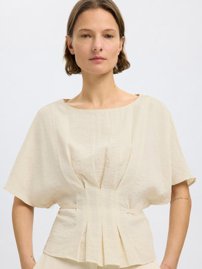 SlfMatilda Pleated Top Birch