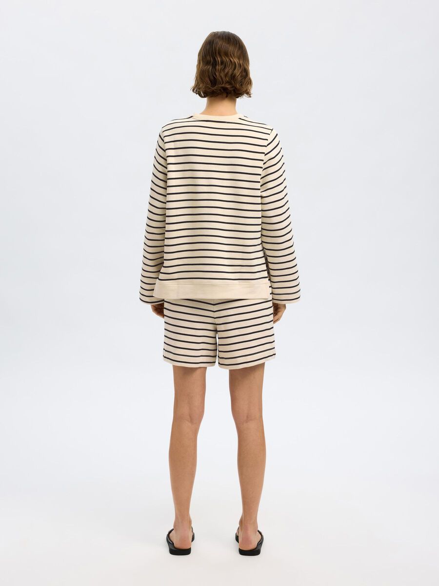 SlfElise LS Black Striped Sweatshirt