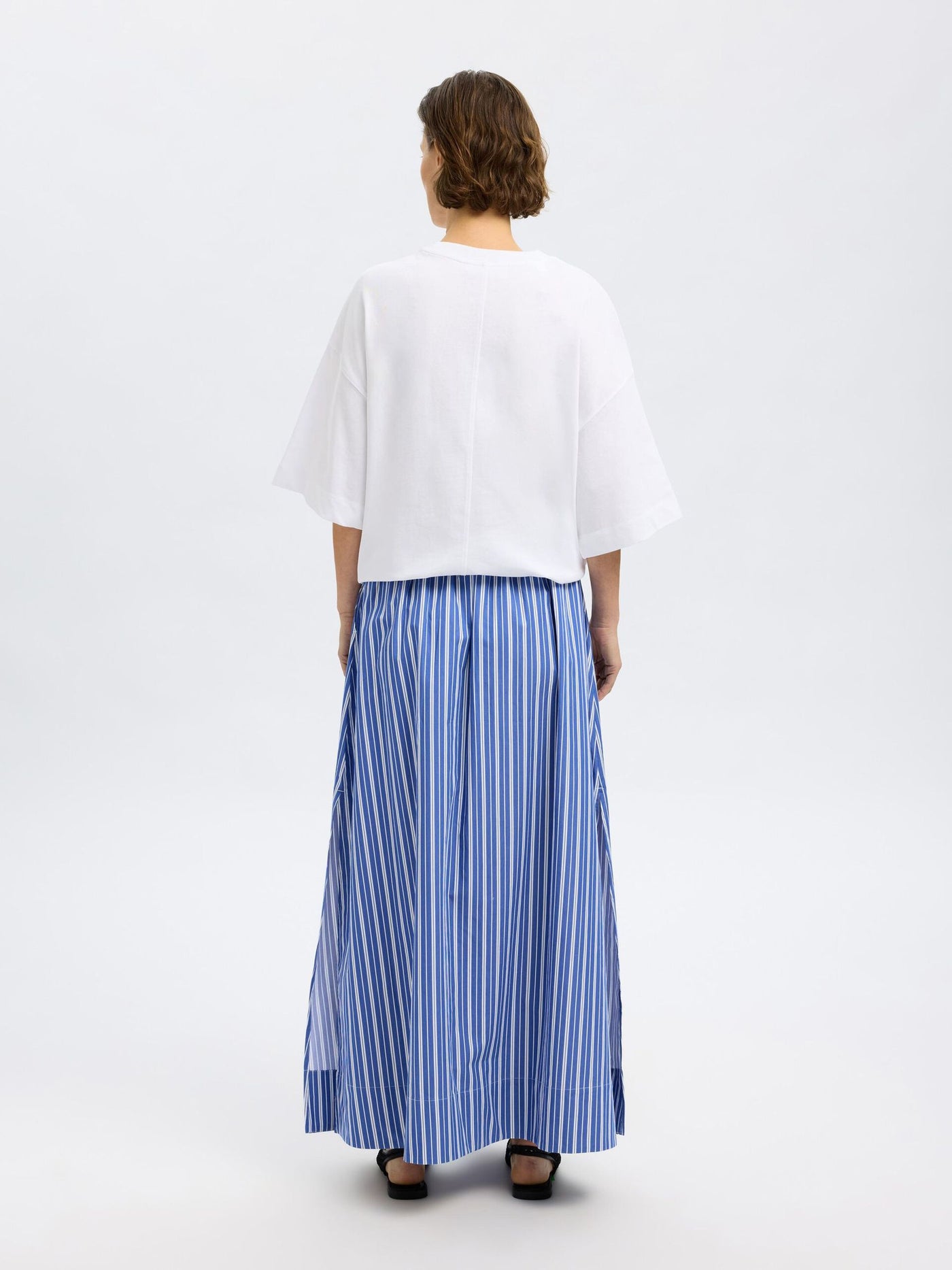SlfFia Ankle Skirt Dazzling Blue Stripes