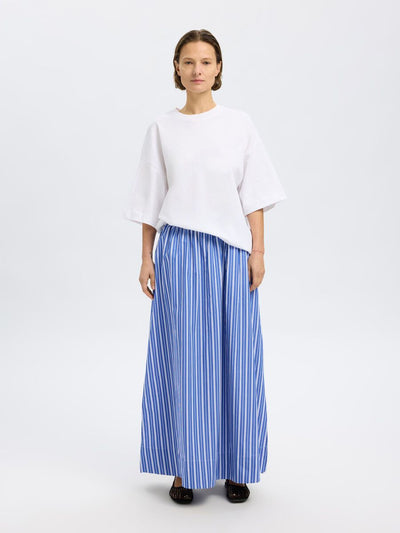 SlfFia Ankle Skirt Dazzling Blue Stripes