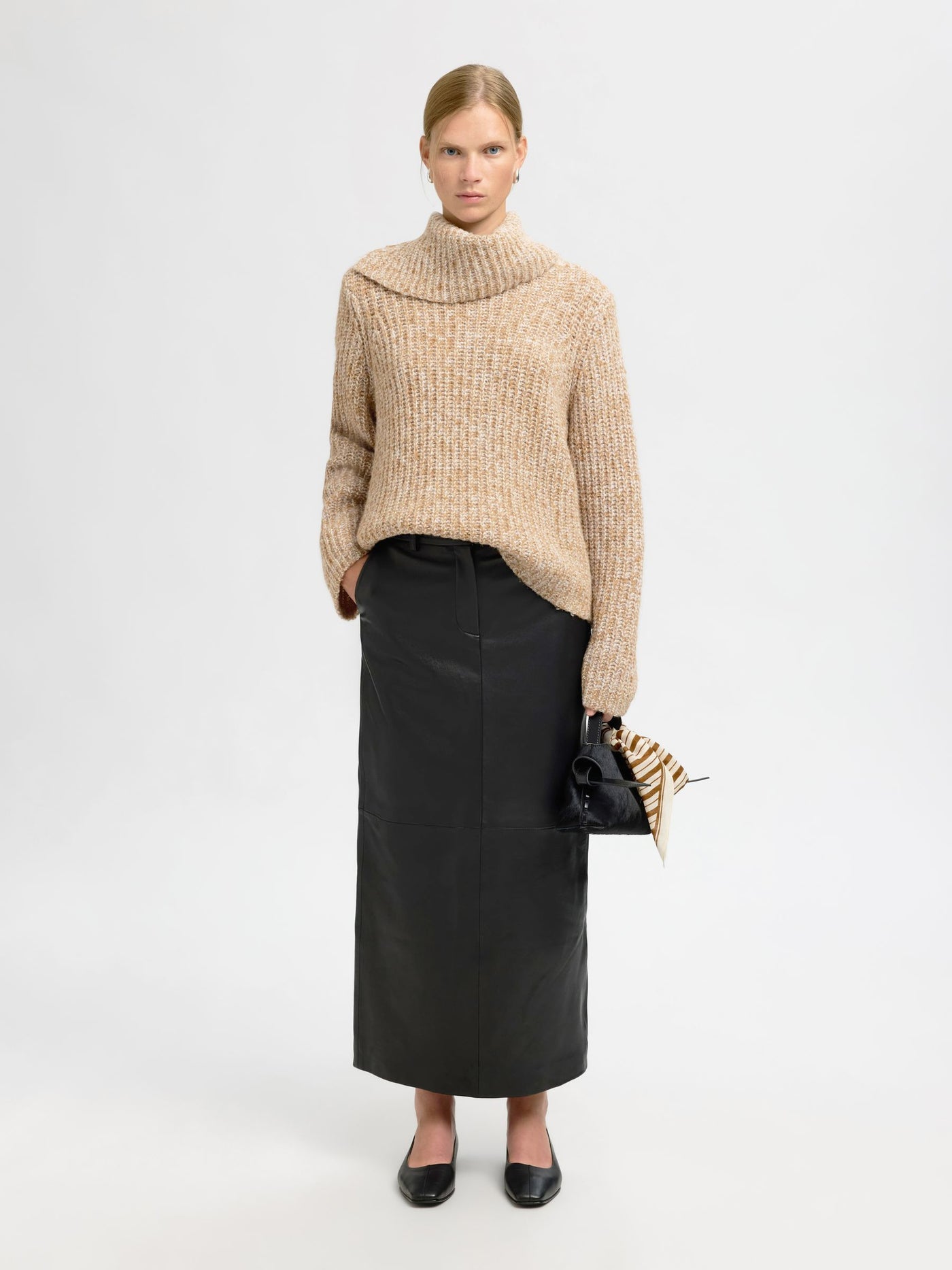 SlfChicago Roll Neck Knit Golden Brown
