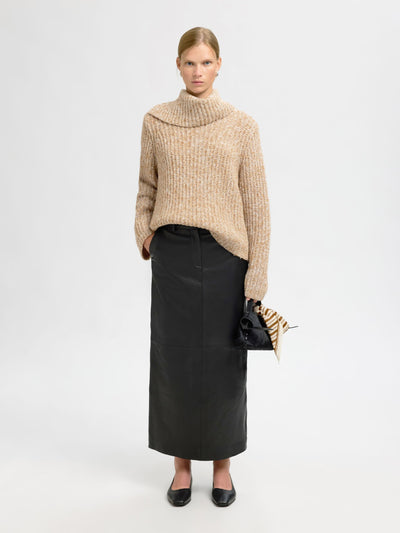 SlfChicago Roll Neck Knit Golden Brown