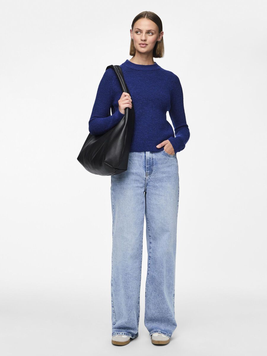 PcEllen O-Neck Knit Bellwether Blue