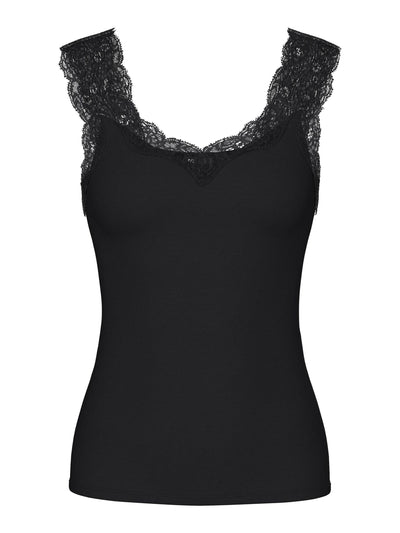 PcBarbera Lace Top Black