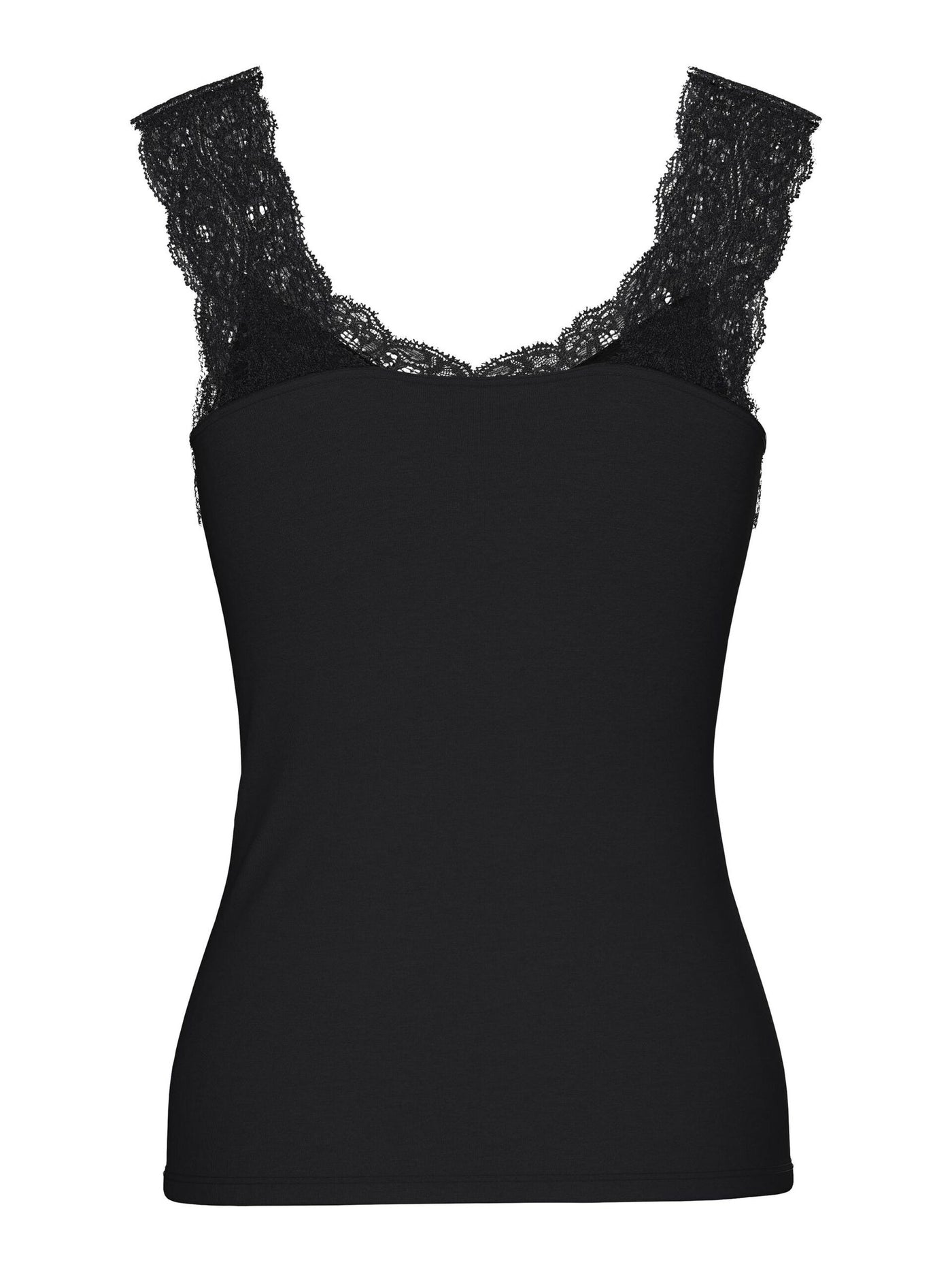 PcBarbera Lace Top Black