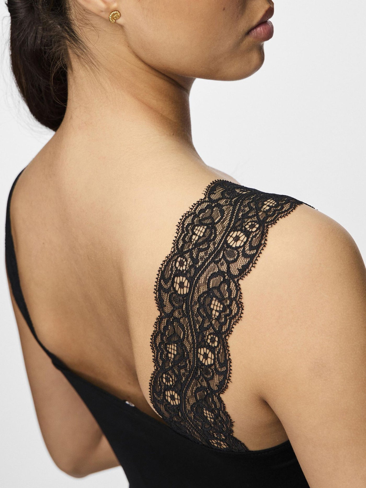 PcBarbera Lace Top Black