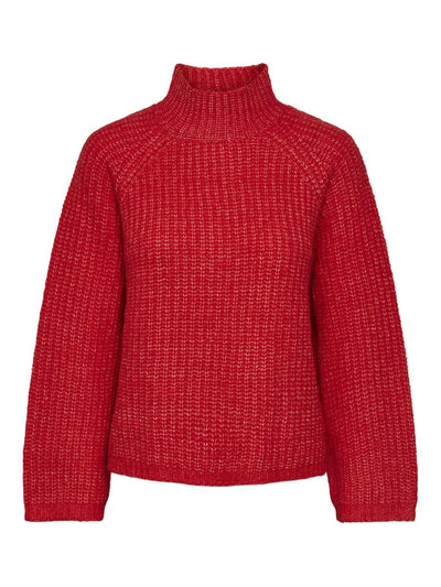 PcNell High Neck Knit Poppy Red