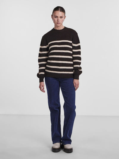 Brown striped knit
