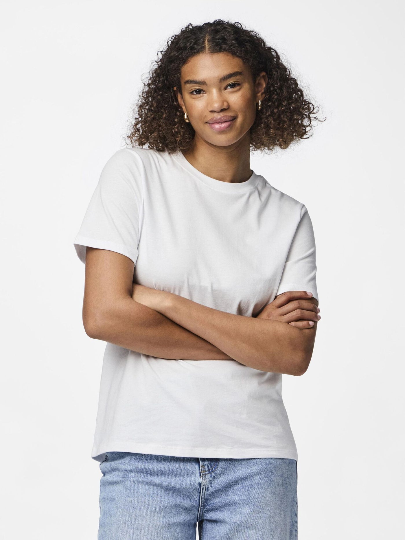 PcRia SS Solid Tee White