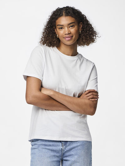 PcRia SS Solid Tee White