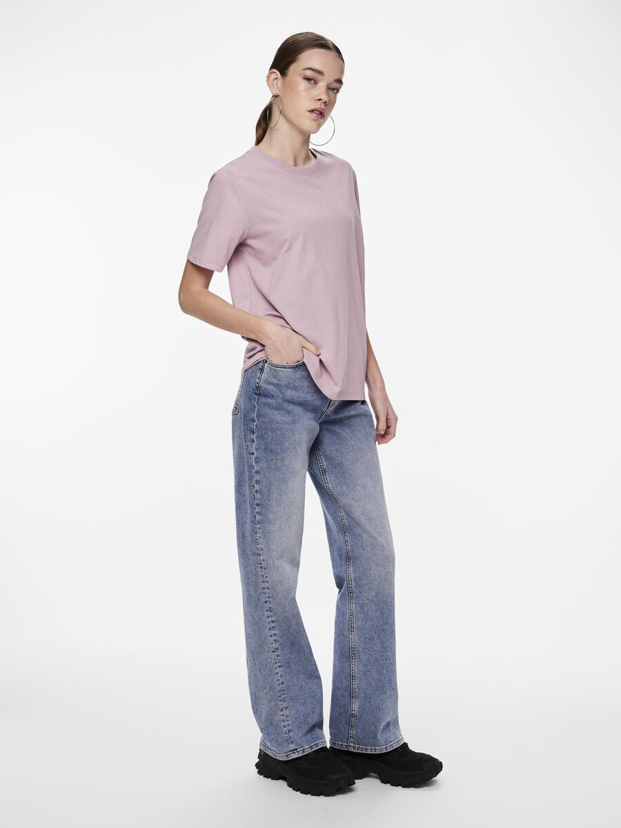 PcRia SS Solid Tee Dawn Pink