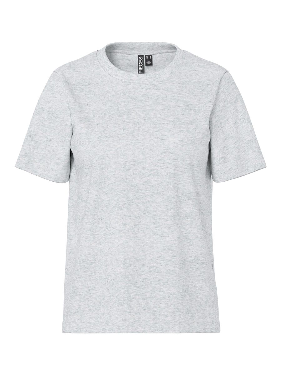 PcRia SS Solid Tee Light Grey Melange
