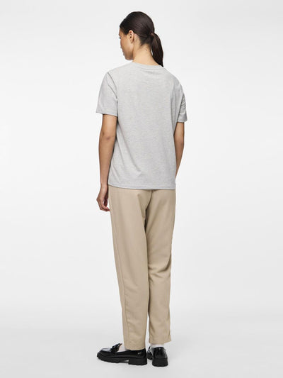 PcRia SS Solid Tee Light Grey Melange