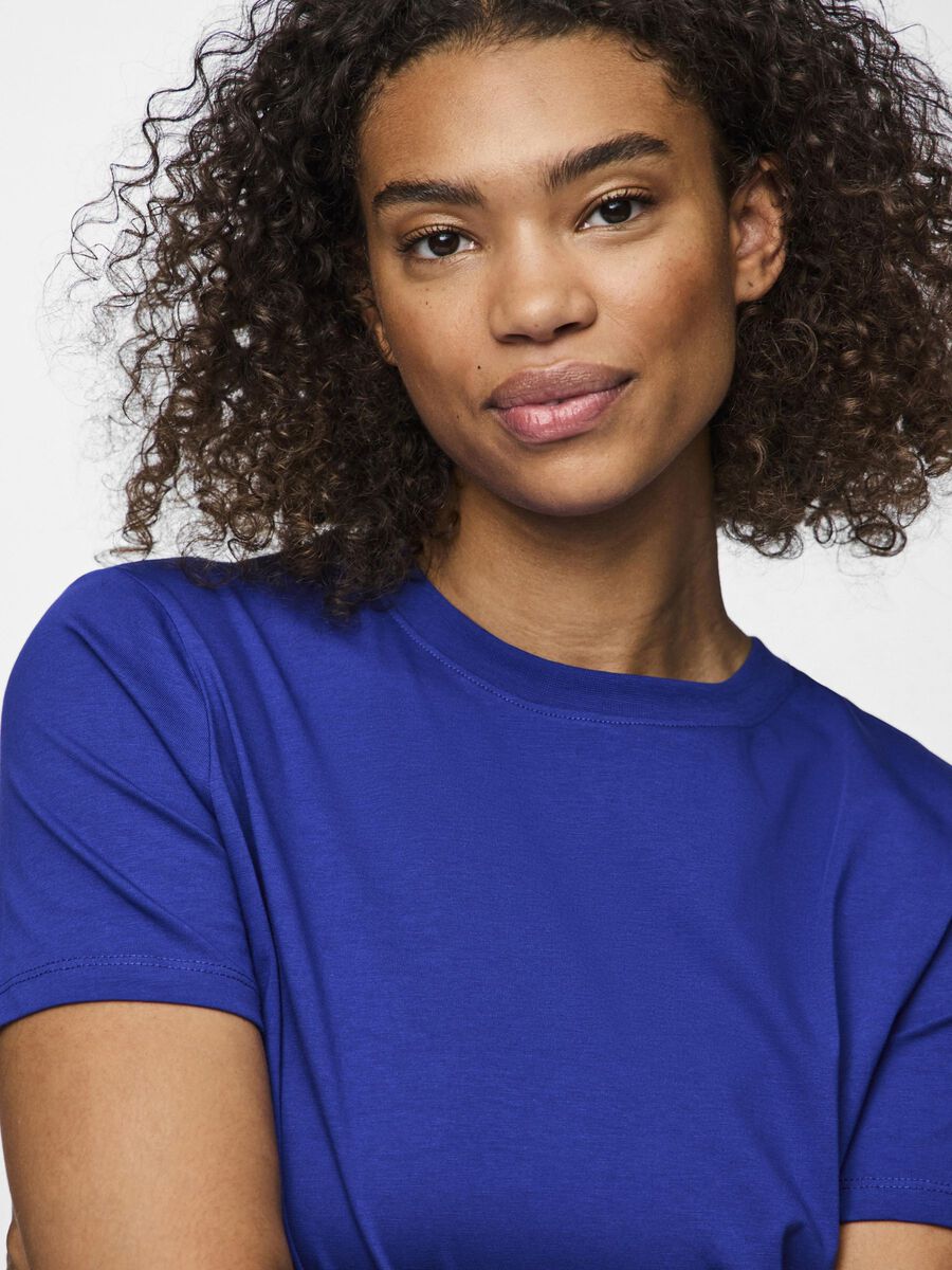 PcRia SS Solid Tee Mazarine Blue