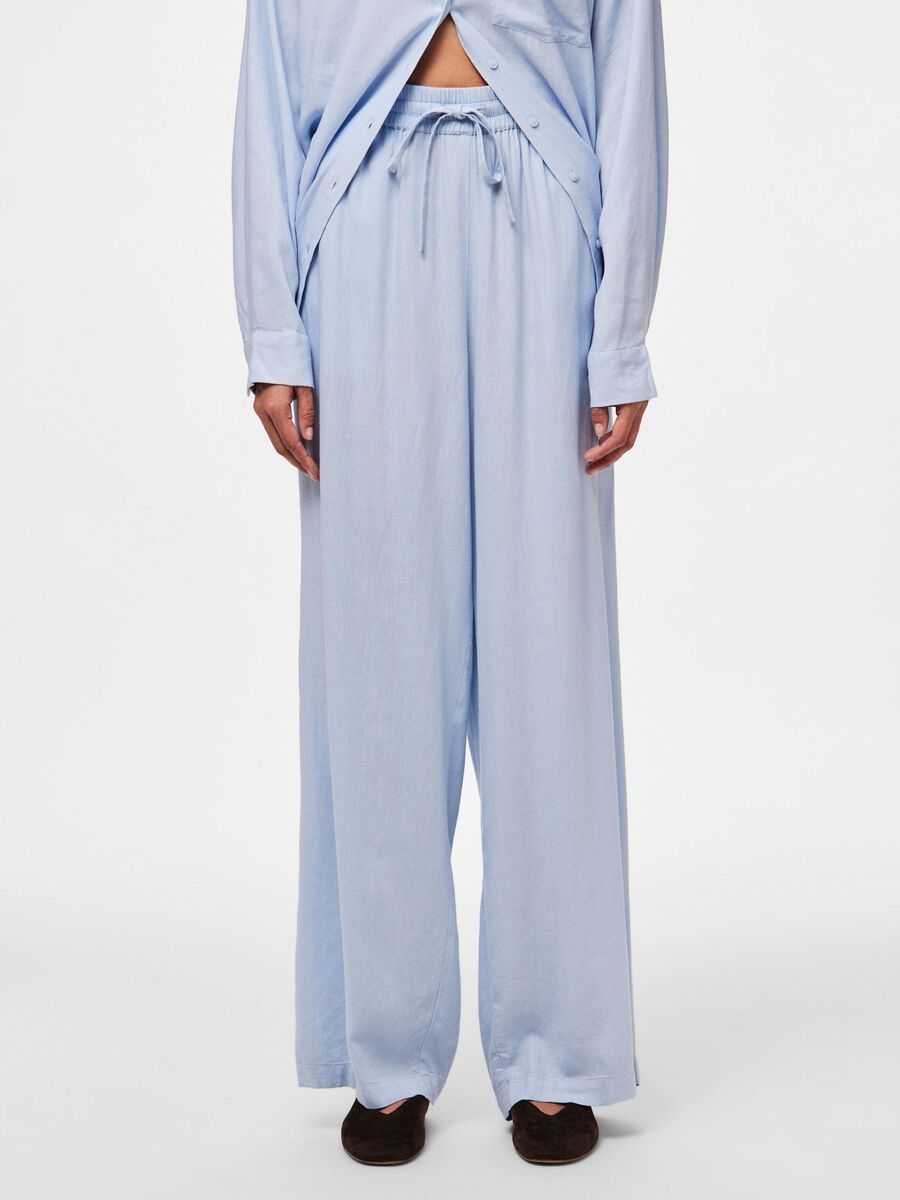 PcPia HW Trousers Cashmere Blue