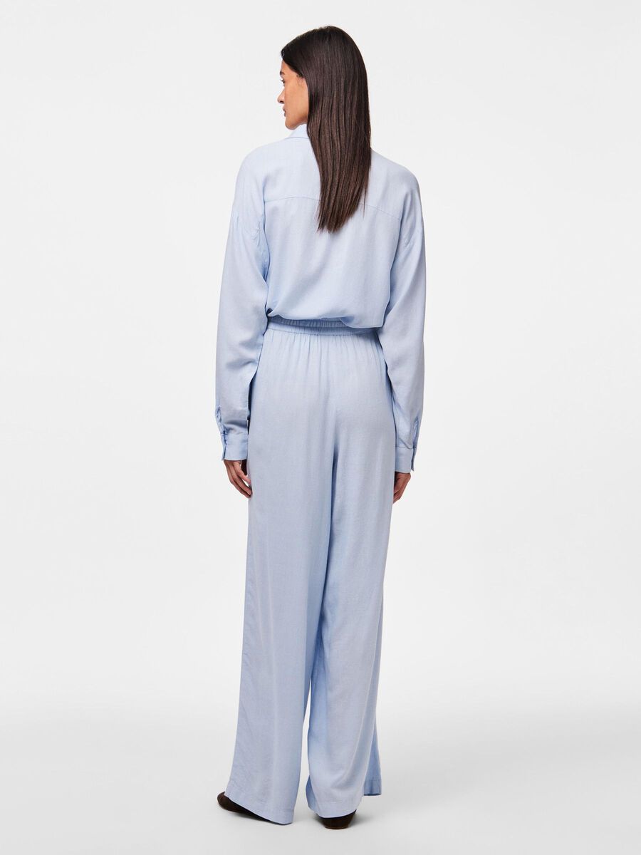 PcPia HW Trousers Cashmere Blue