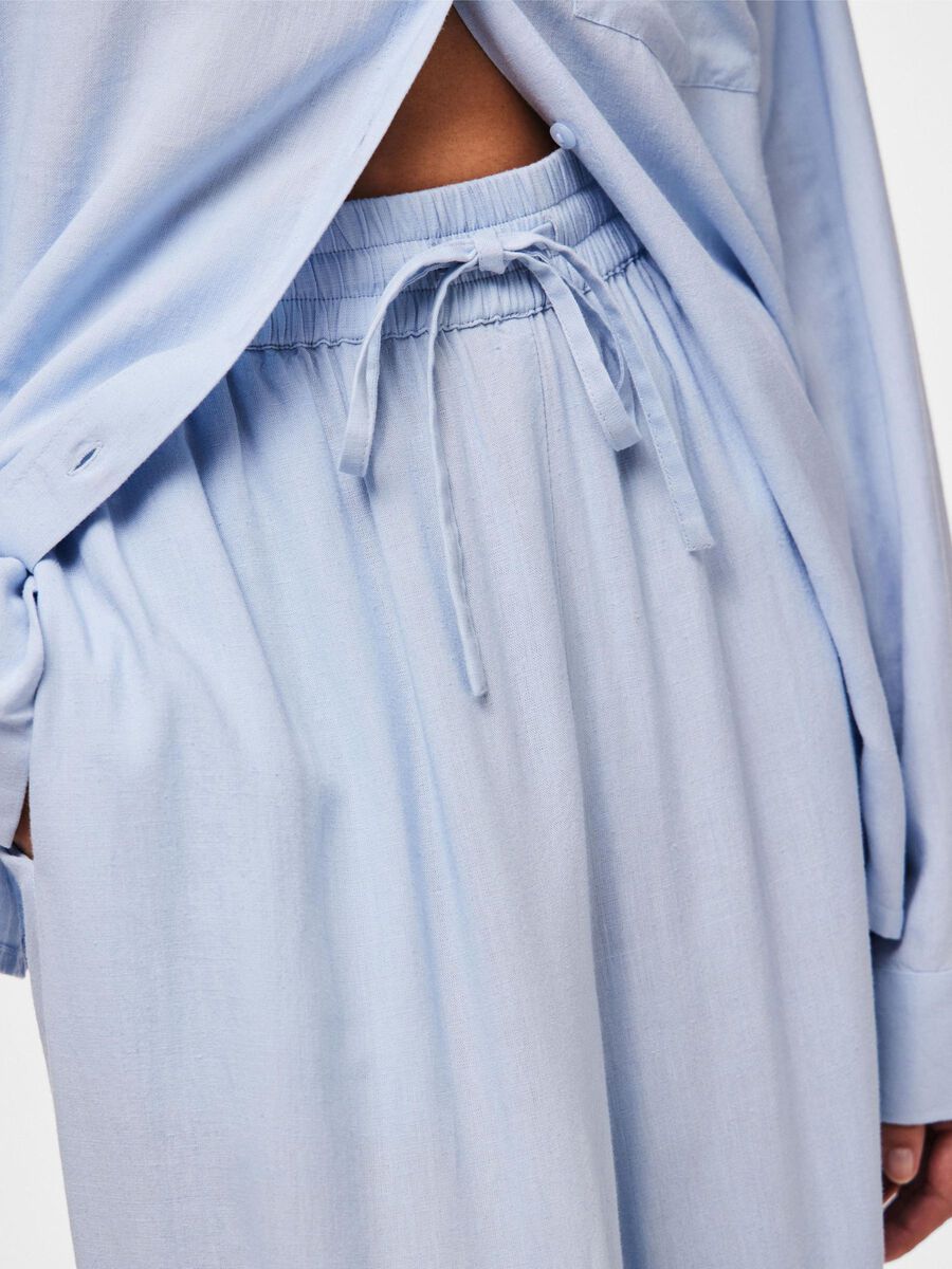 PcPia HW Trousers Cashmere Blue
