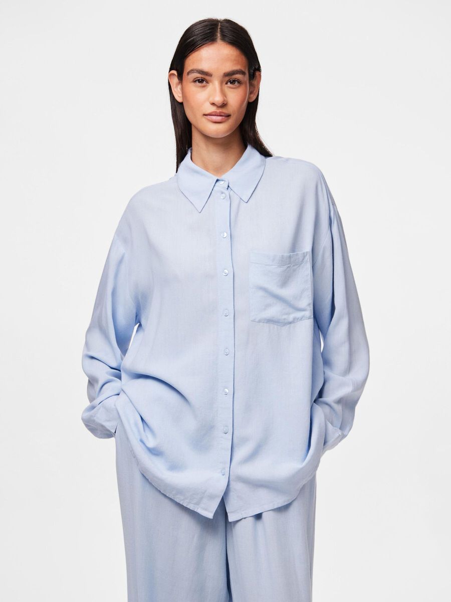 PcPia Loose Shirt Cashmere Blue