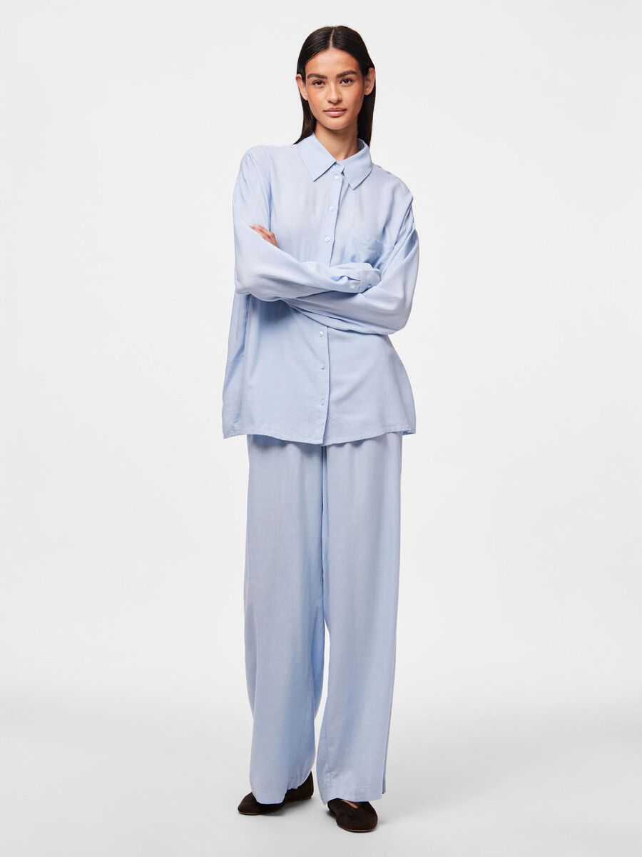 PcPia Loose Shirt Cashmere Blue