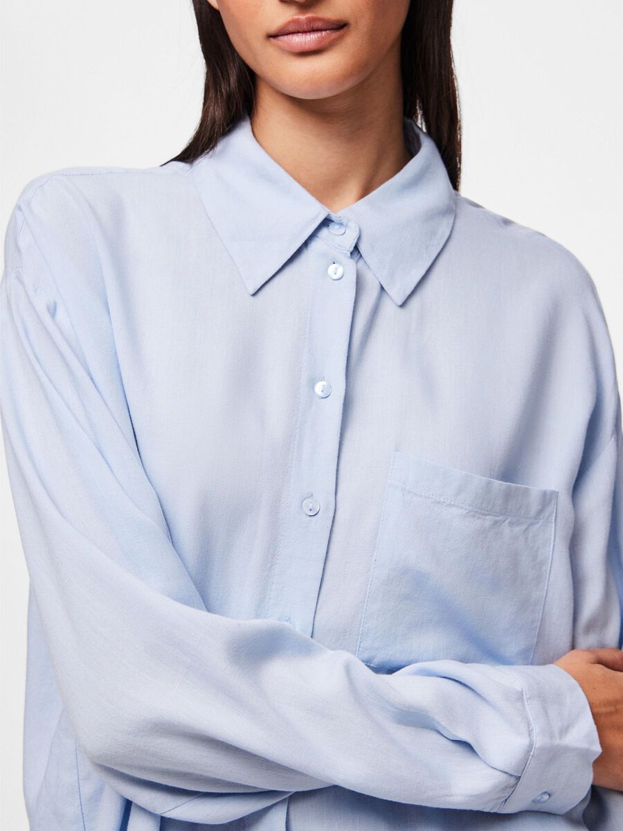 PcPia Loose Shirt Cashmere Blue