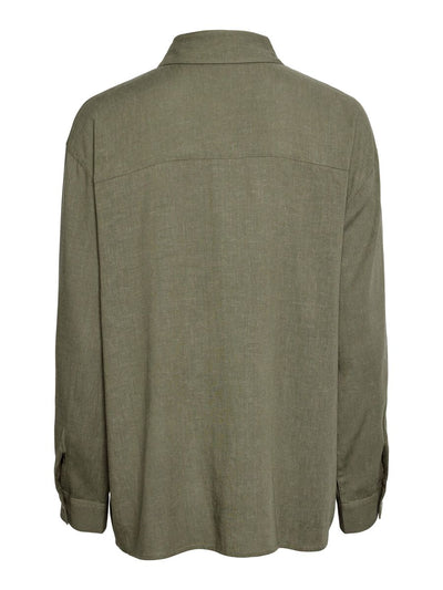 PcPia Loose Shirt Deep Lichen Green