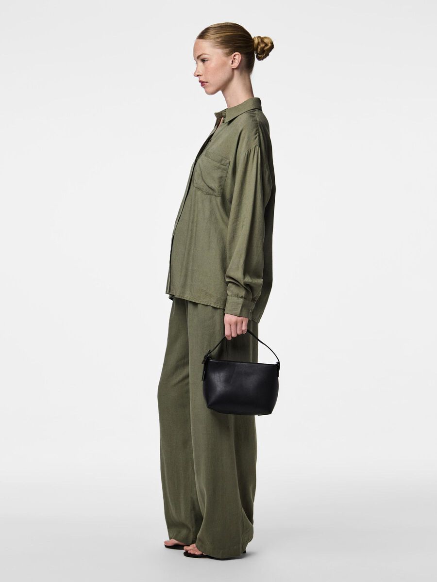 PcPia Loose Shirt Deep Lichen Green