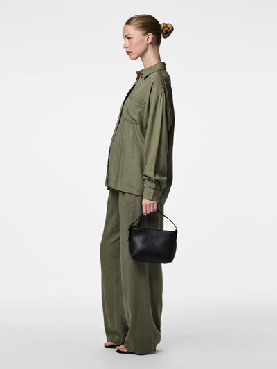 PcPia Loose Shirt Deep Lichen Green