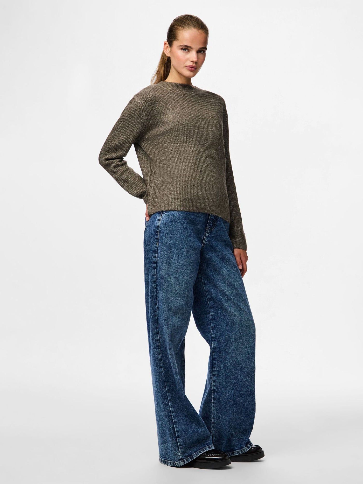 PcSilly LS Tie Knit Morel