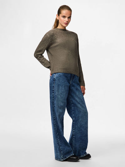 PcSilly LS Tie Knit Morel
