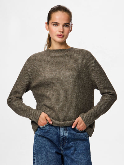 PcSilly LS Tie Knit Morel