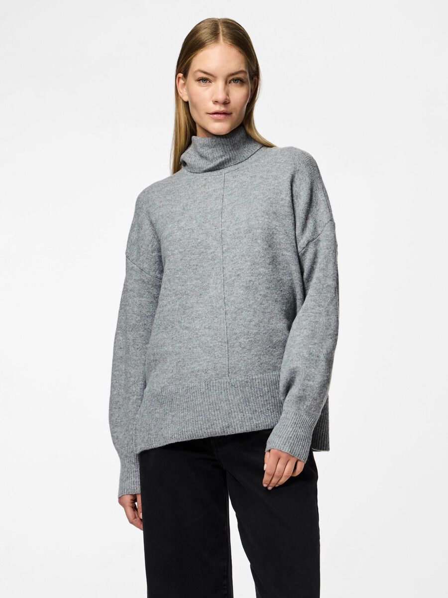 PcMalou Rollneck Knit Grey